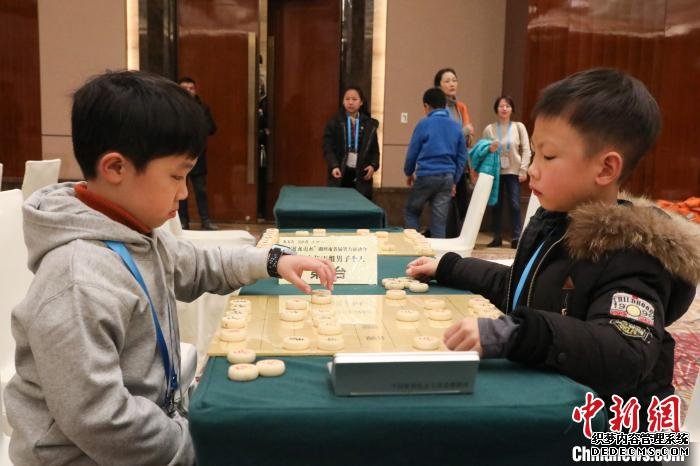 图为：参赛选手正进行象棋比赛。　王伟臣 摄